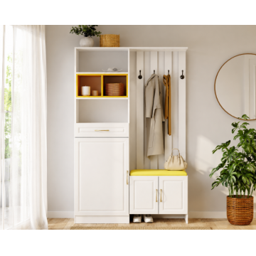 Cuier ELITE Alb Galben 120x30x200 cm