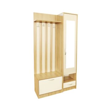 Cuier hol Andrei Sonoma - PAL melaminat, pantofar  oglinda