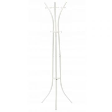 Cuier hol metalic 170 cm, design minimalist, alb