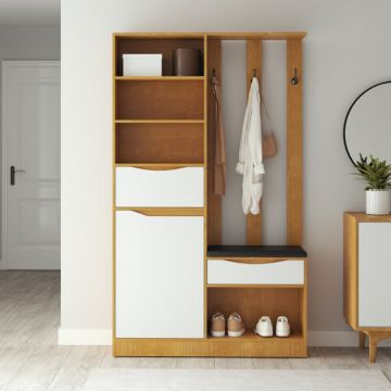 Cuier LUXOR Cires Alb 120x30x200 cm