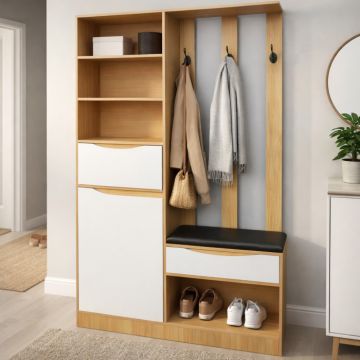 Cuier LUXOR Cires Alb 120x30x200 cm