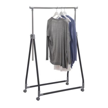 Cuier Mobil Cu Raft Pantofi negru, culoare crom, 92/99/167/48 cm