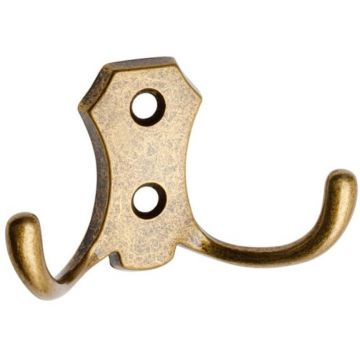 Cuier Model Fiko, 2 Carlige, Finisaj Antic Auriu