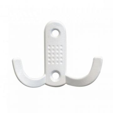 Cuier Model Noktali, 2 Carlige, Finisaj Alb Mat