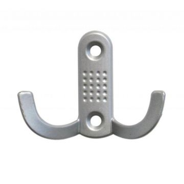 Cuier Model Noktali, 2 Carlige, Finisaj Aluminiu