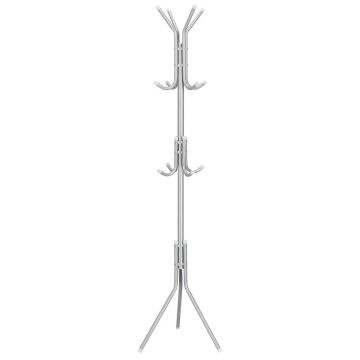 Cuier pentru haine, tip pom, cu 12 carlige, 173 cm, gri