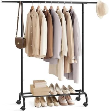 Cuier stander Negru Songmics 126x40x157 cm