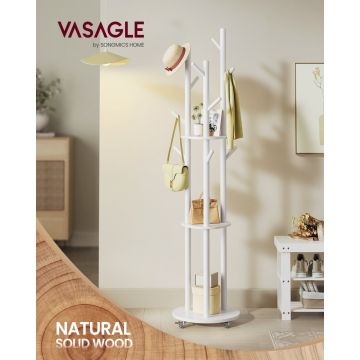 Cuier tip pom cu roti Vasagle Negru 40x40x175 cm