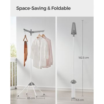 Cuier uscare rufe Songmics Alb 65x65x150 cm