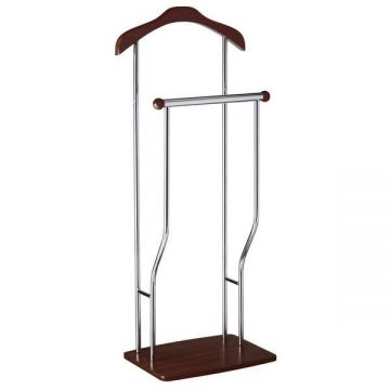 Portmantou dublu Greg, cu spatiu pentru pantofi, finisaj wenge maro, 400x300x1070 mm