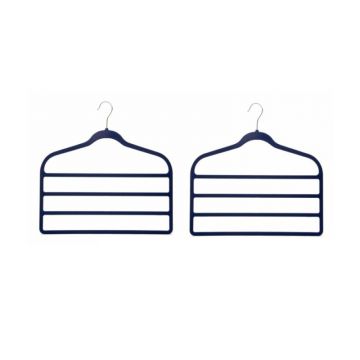 Set 2 Umerase pentru Haine, 45 x 42.50 x 0.50 cm, din Plastic si Metal, Acoperite cu Material Catifelat, Grunberg