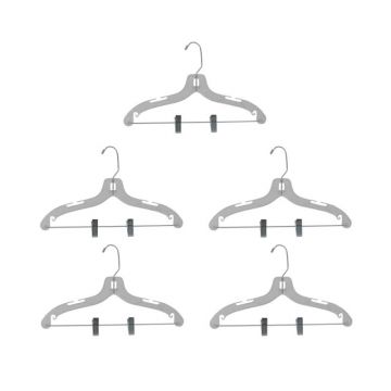 Set 5 Umerase pentru Haine, 43 x 25 x 1.10 cm, din Plastic si Metal, Grunberg