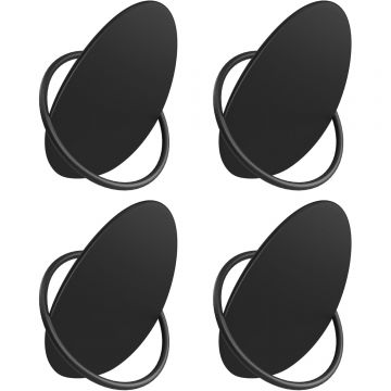 SONGMICS Set 4 carlige perete, design oval din otel, 5 kg per carlig, 9x5x7 cm, negru