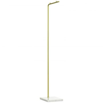 Suport de haina pentru intrare, dormitor si sufragerie din metal si marmura, 35x25x152 cm, auriu si alb