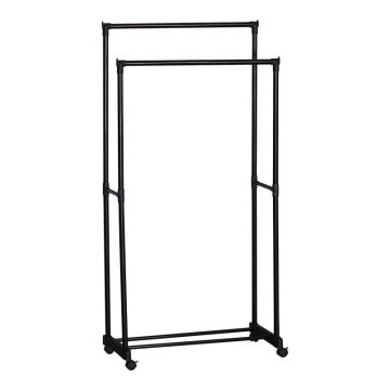 Suport pentru haine, Ganco, Negru, 39x74.5x157 cm