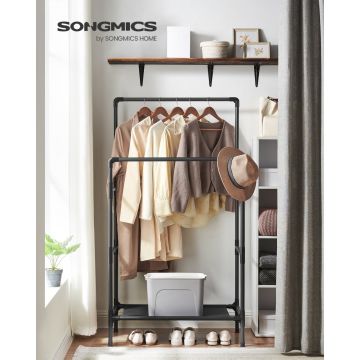 Suport pentru haine modular Songmics Negru 83x45x157 cm